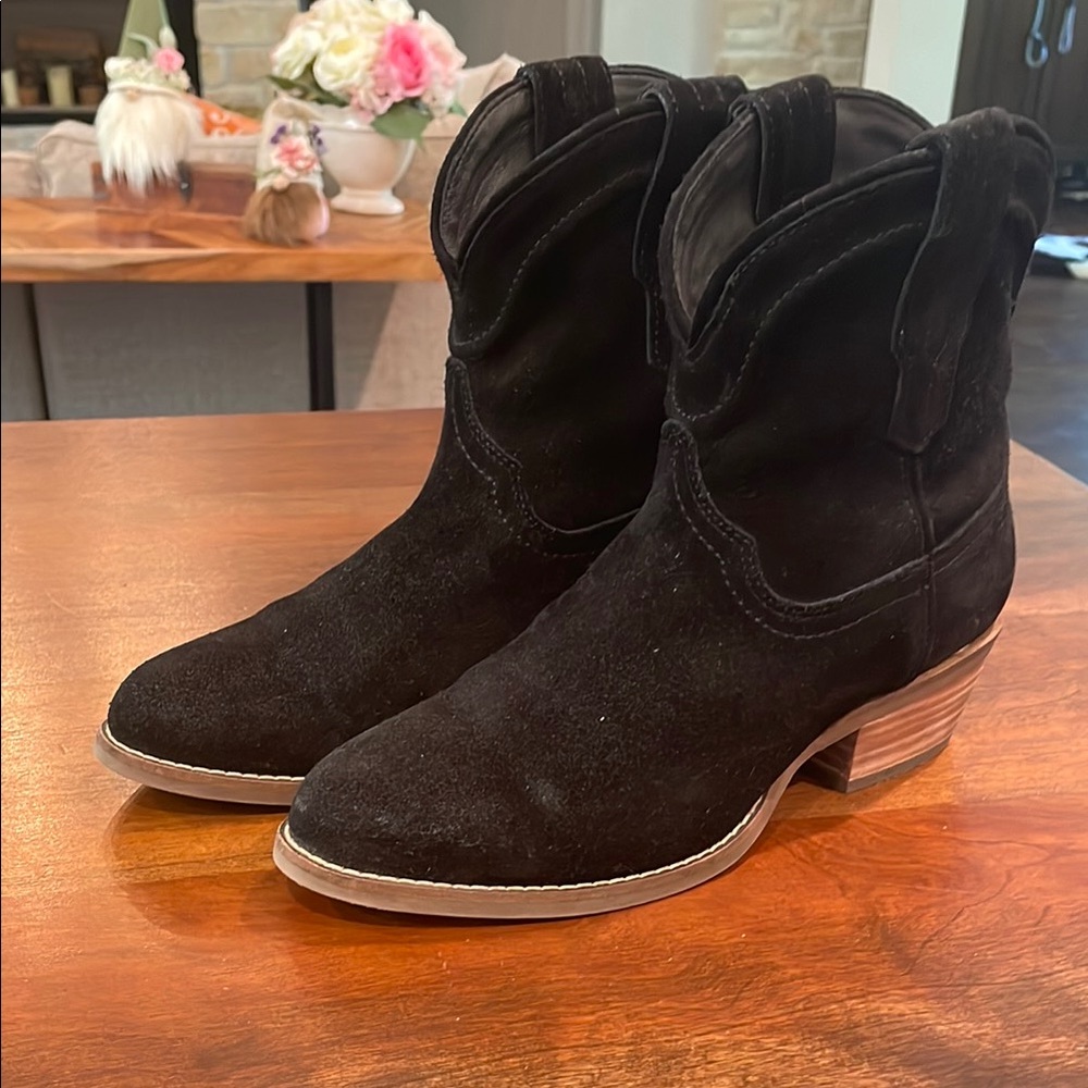 Women's Black Suede Ankle Boots